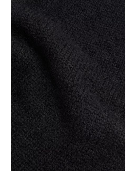 Moncler Black Alpaca Blend Knit Scarf