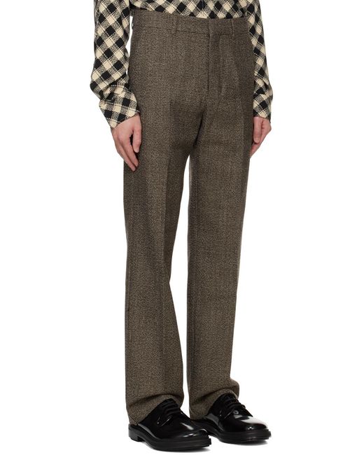 AMI Gray Straight-Leg Tailored Trousers for men