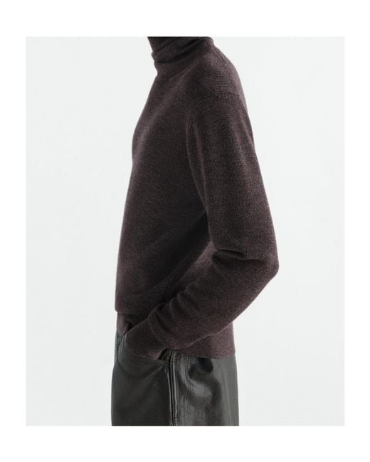 Lemaire Black Mouline Turtleneck Knitted Sweater for men