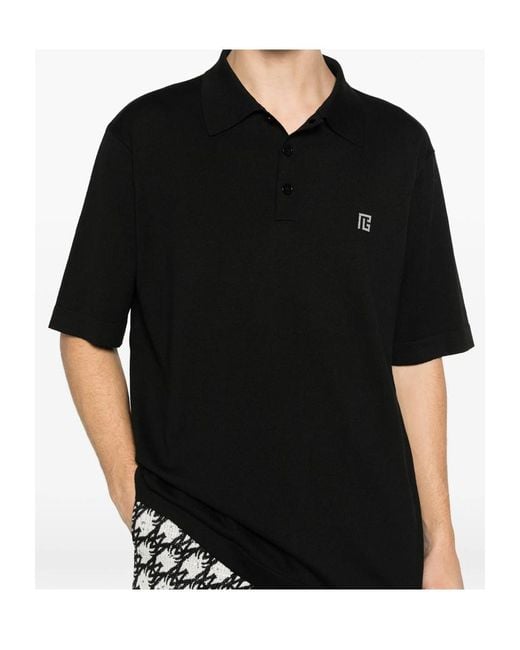 Balmain Black Polo Shirts for men