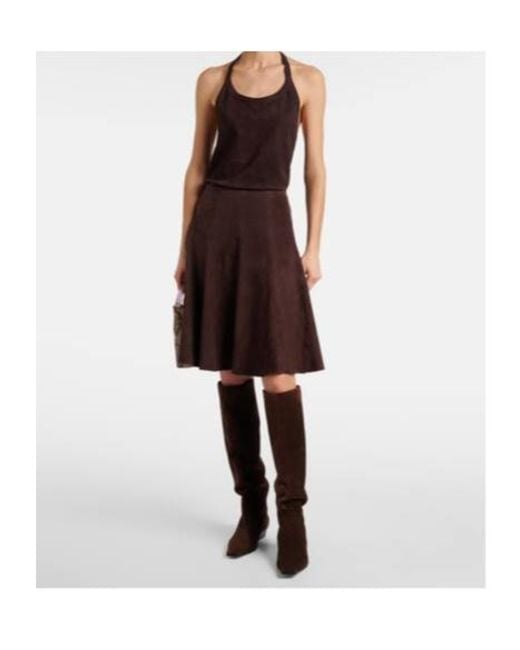 Stouls Brown Rosalba Suede Midi Skirt