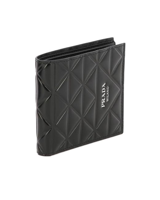 Prada Black Quilted Bi-Fold Wallet for men
