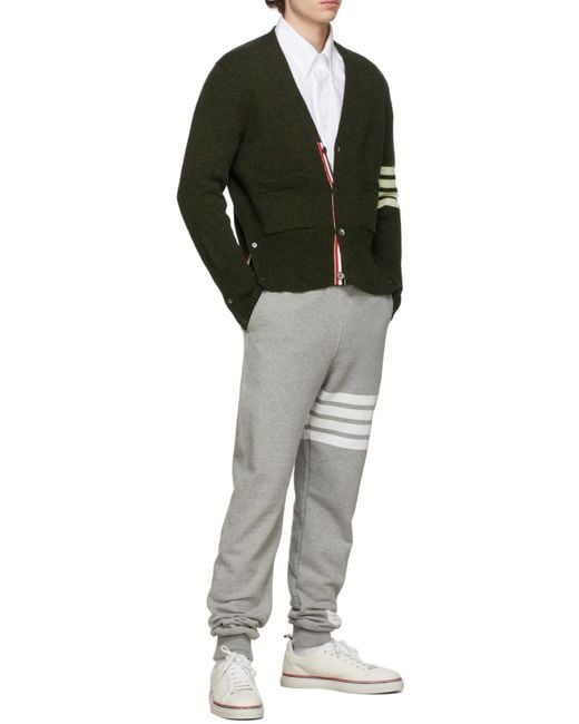Thom Browne Gray 4-Bar Stripe Sweatpants for men