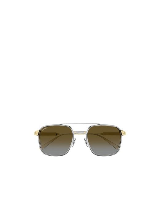 Cartier Green Rectangle Bar Sunglasses for men