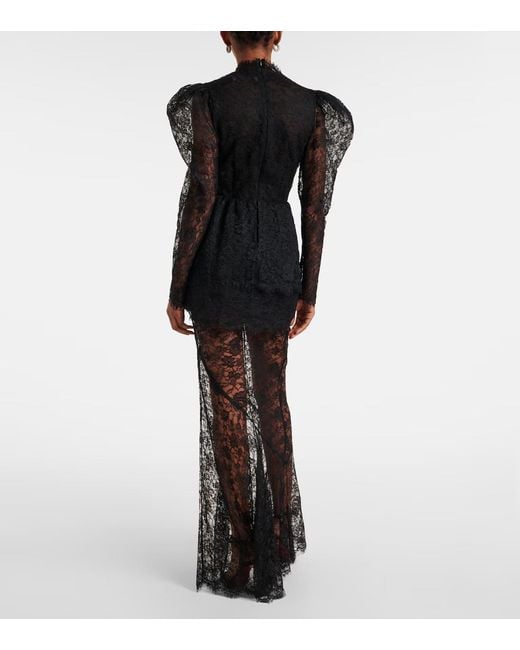 Alessandra Rich Black Lace Gown