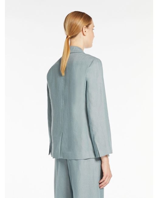 Max Mara Blue 'S Single-Breasted Long-Sleeved Jacket