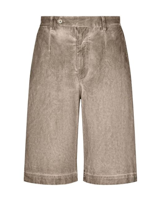 Dolce & Gabbana Gray Logo Plaque Shorts for men