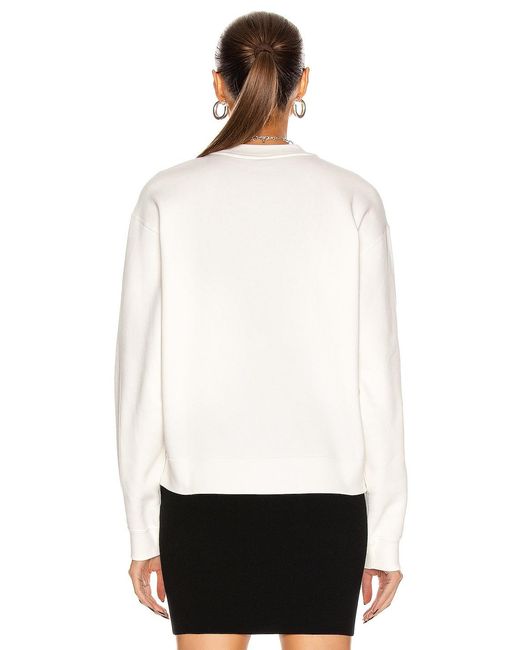 T By Alexander Wang White Embossed Logo Sweater