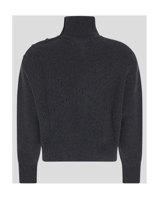 Bottega Veneta Blue Relaxed Fit Ribbed Jumper