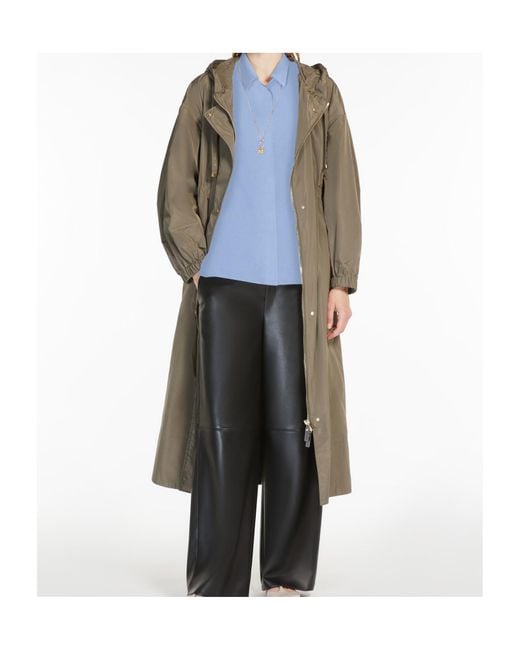 Max Mara Natural Long, Water-Repellent Taffeta Parka