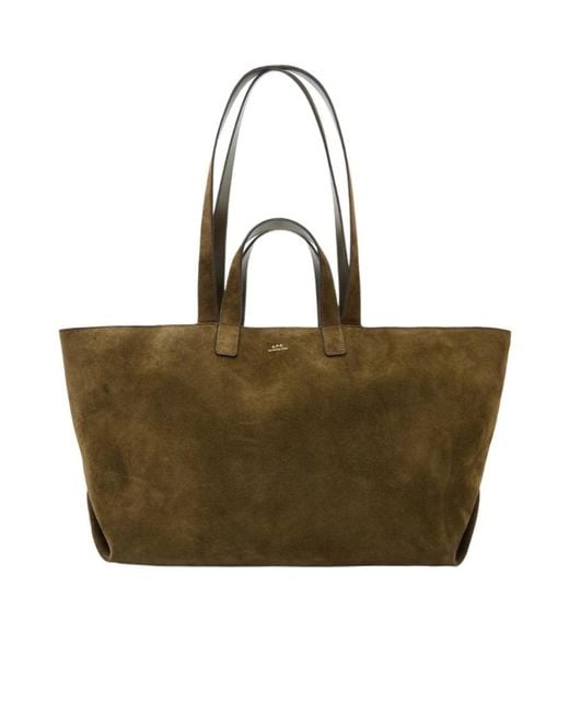 A.P.C. Green Le Drummer Shopper Bag