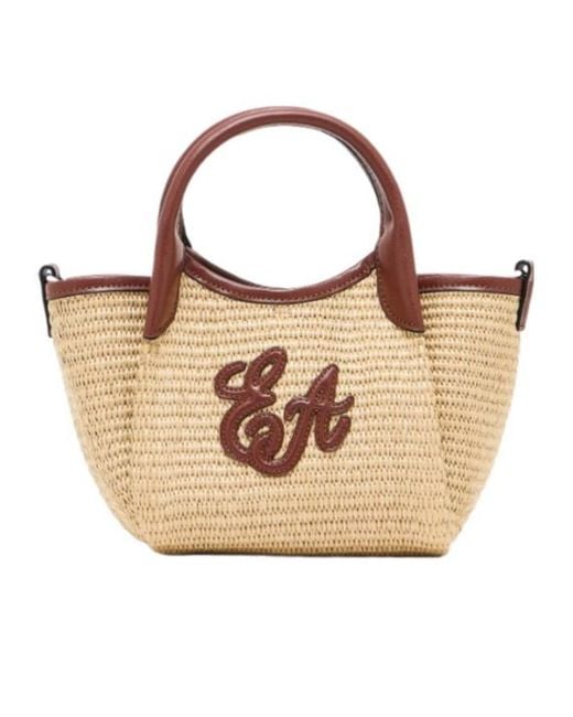 Emporio Armani Brown Top-Handles Logo-Detail Bag
