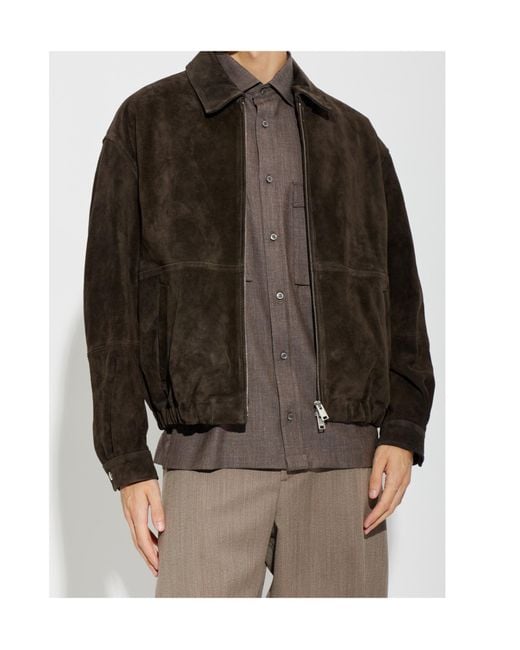 Arma Brown Long-Sleeve Leather Jacket for men