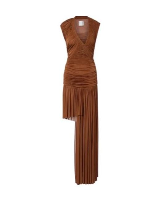 Christopher Esber Brown Theron Draped Ruched Gown