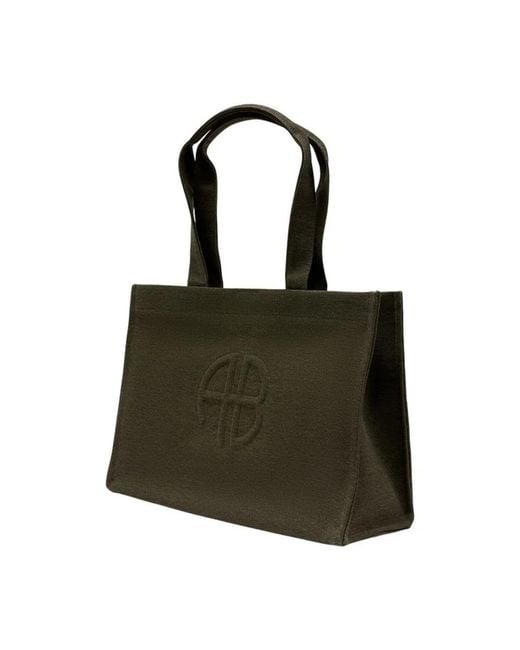 Anine Bing Black Lara Logo Tote Bag