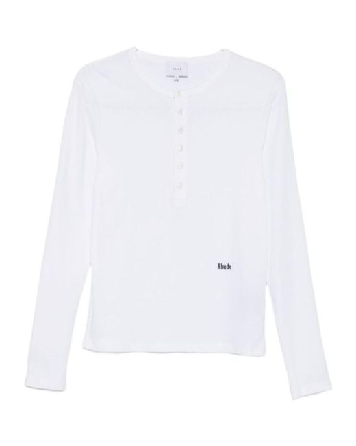 Rhude White Long-Sleeved T-Shirt for men