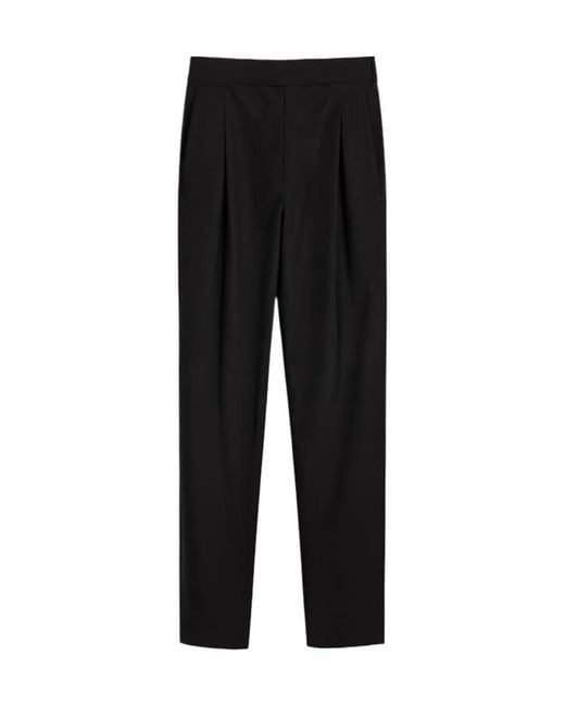 AllSaints Black Aleida Pleated Trousers