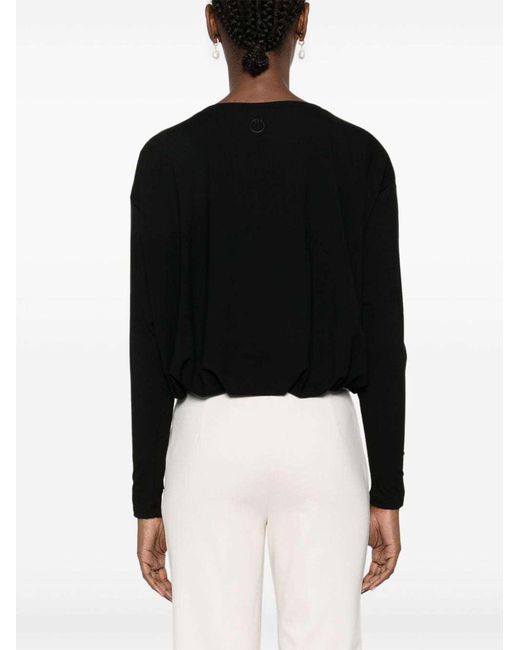 Pinko Black Draped Jersey T-Shirt