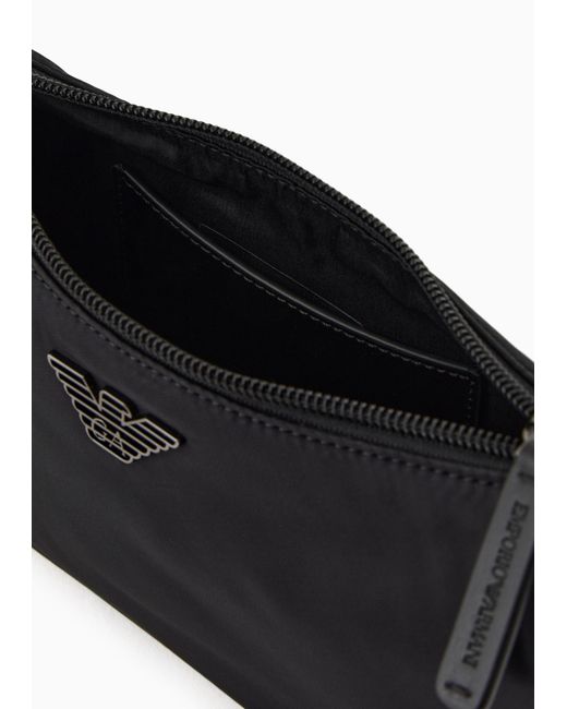 Emporio Armani Black Logo Plaque Shoulder Bag for men