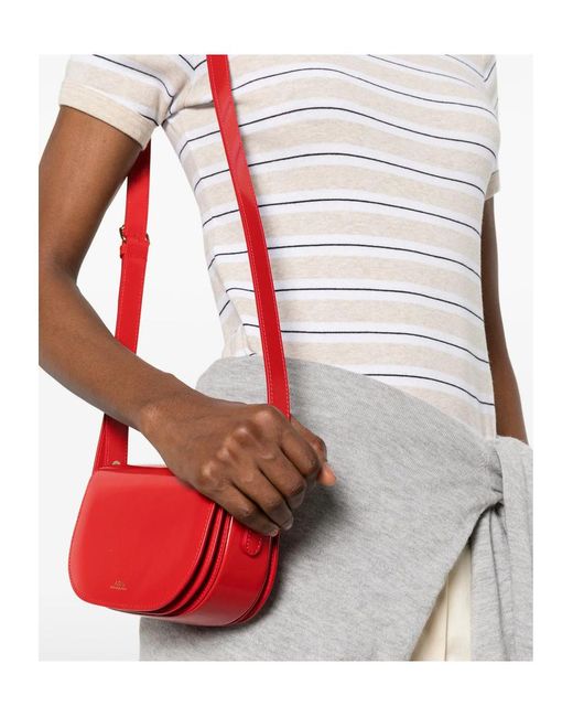 A.P.C. Red Small Leather Mini Bag