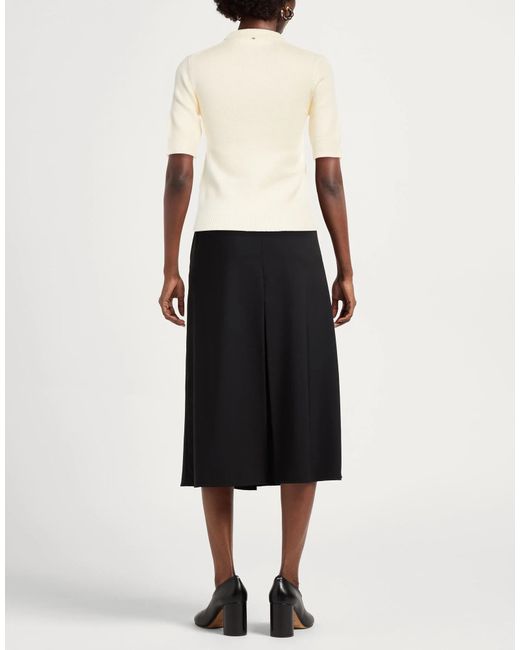 Sportmax Natural Two-Tone Lightweight Knit Short-Sleeve Top