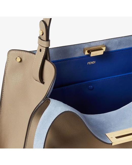 Fendi Blue Way Twist-Lock Large Tote Bag