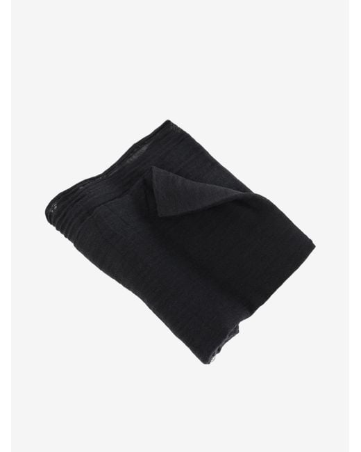 Rick Owens Black Frayed Scarf for men