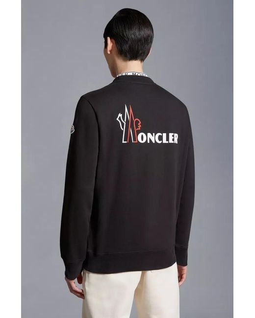 Moncler Black Logo Printed Crewneck Sweatshirt for men