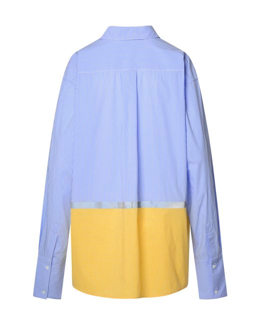 Gcds Blue Cotton Blend Shirt for men