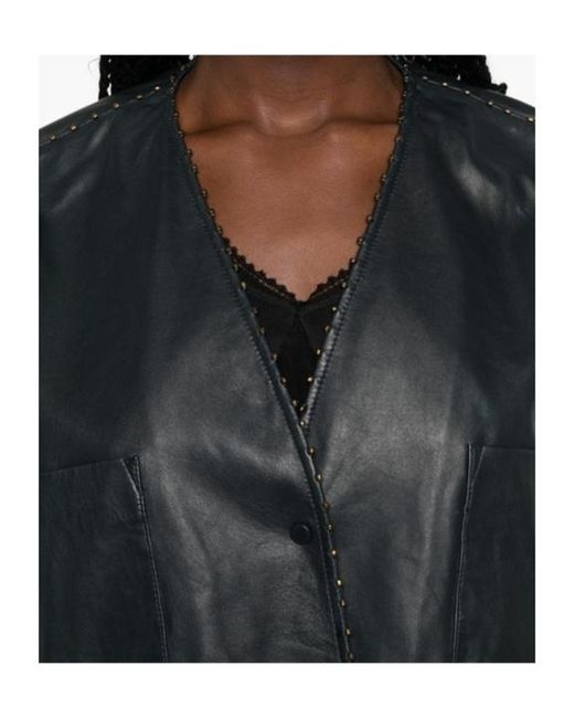 Forte_forte Black Long-Sleeve Leather Jacket