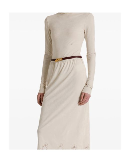 Alberta Ferretti White Turtleneck Sweater