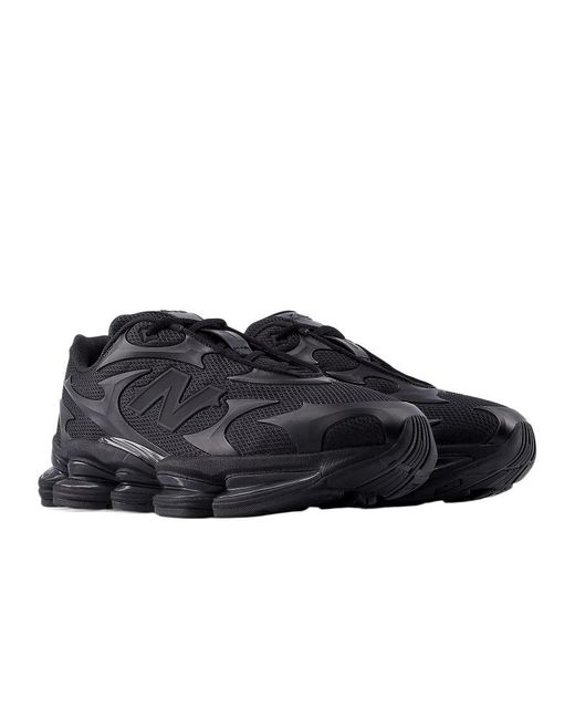 New Balance Black Logo Patch Lace-Up Sneakers for men