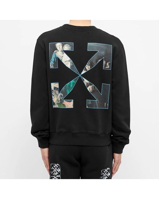 Off-White c/o Virgil Abloh Black Caravaggio Painting Long-Sleeve Sweatshirt for men