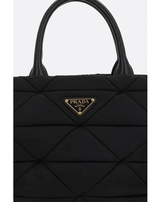 Prada Black Triangle-Logo Top Handle Bag