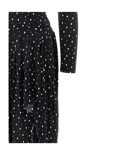 Isabel Marant Black X Giovana Off-Shoulder Slit Detailed Dress