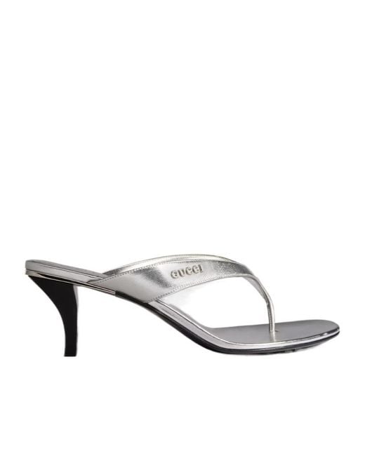 Gucci White Vittoria Thong Sandal