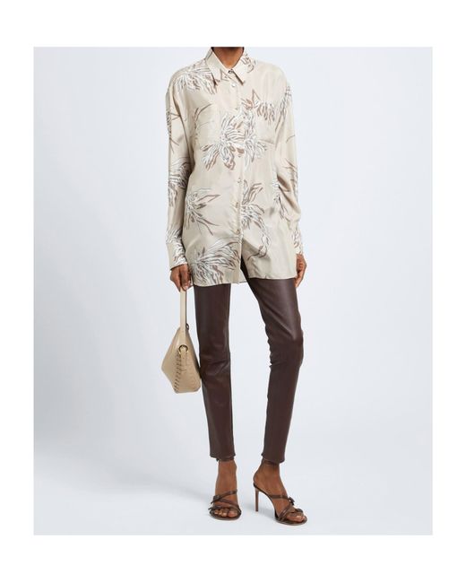 Brunello Cucinelli White Patterned Shirts Blouses
