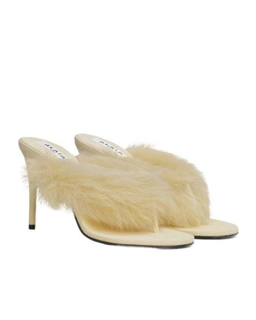 Alaïa Natural Alaïa Heeled Thong Mules