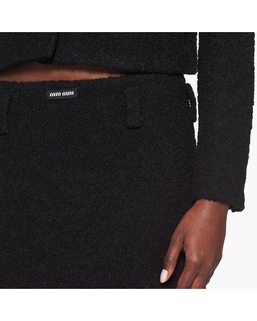 Miu Miu Black Bouclé Miniskirt