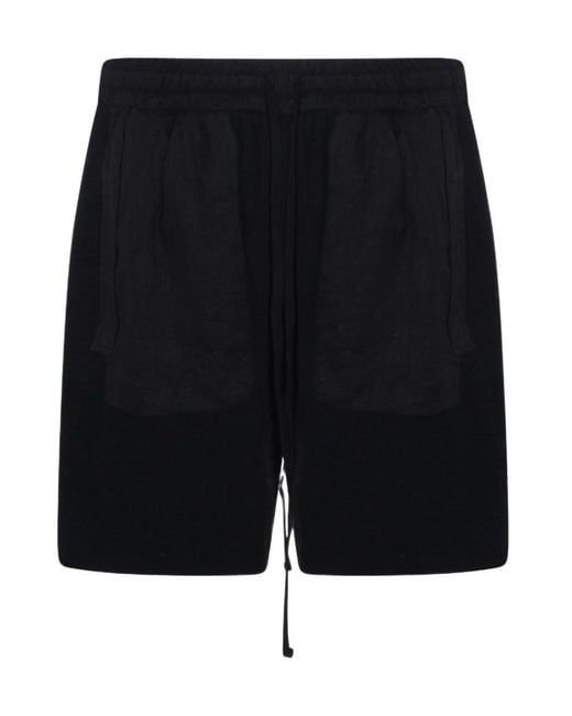 Thom Krom Black Drawstring Relaxed Shorts for men