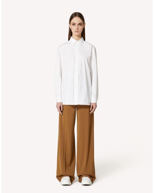 RED Valentino White Large Profile Poplin Shirt