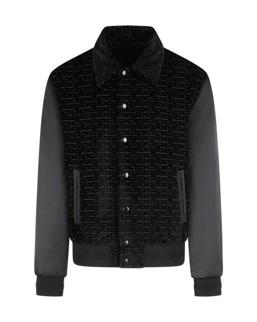 Balmain Black Velvet Bomber Jacket for men