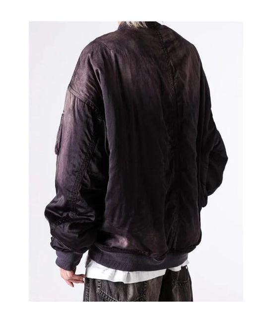 Maison Mihara Yasuhiro Black Aged Flight Zip-Up Jacket for men