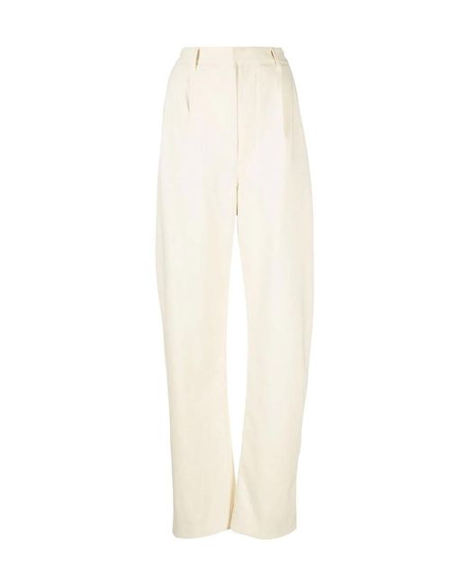Lemaire White Straight-Leg Cotton-Blend Trousers