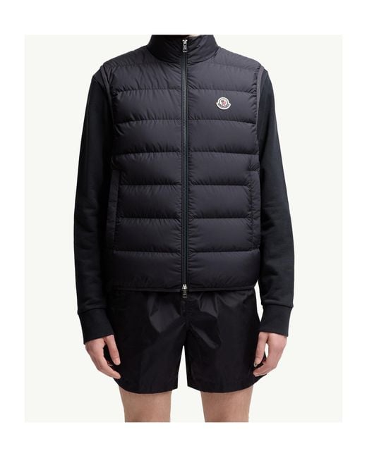 Moncler Blue Contrin Logo Patch Sleeveless Vest for men