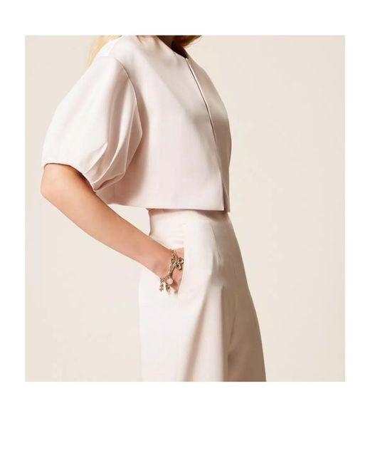 Twinset Natural Duchesse Cropped Jacket