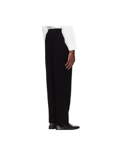 Homme Plissé Issey Miyake Black Pleated Trousers for men