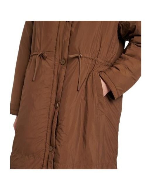 Yves Salomon Brown Shearling-Trimmed Down Coat