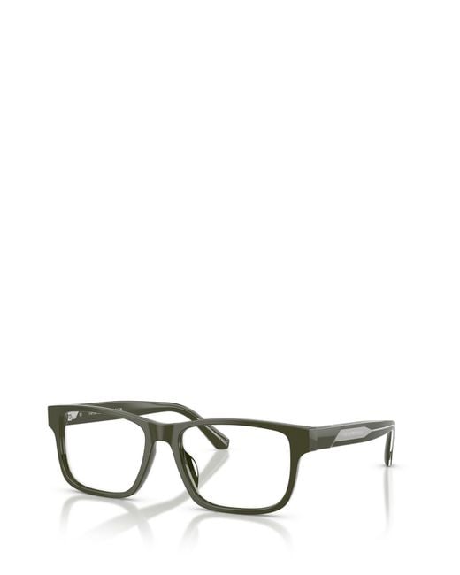 Emporio Armani White Rectangle-Frame Glasses for men