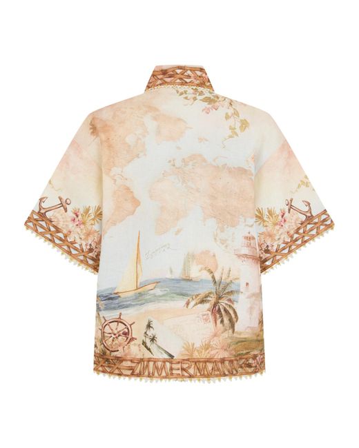 Zimmermann Natural Mahon Short-Sleeved Shirt